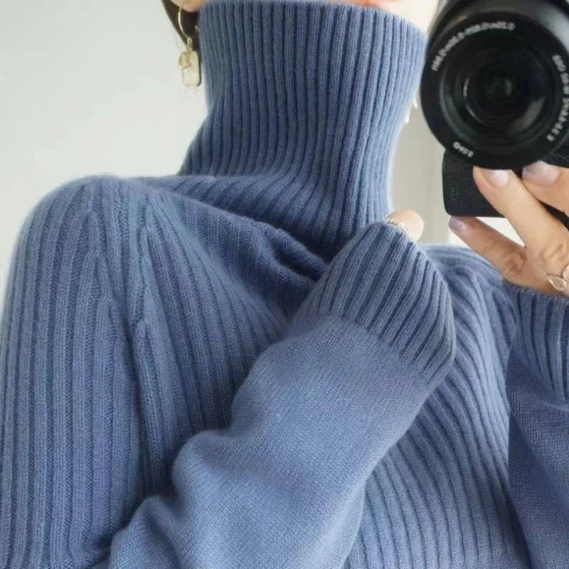 Luan Maglione Dolcevita Donna – Tricot Morbido con Détails Côtelés & Linea Moderne Relax