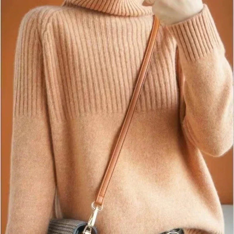 Luan Maglione Dolcevita Donna – Tricot Morbido con Détails Côtelés & Linea Moderne Relax