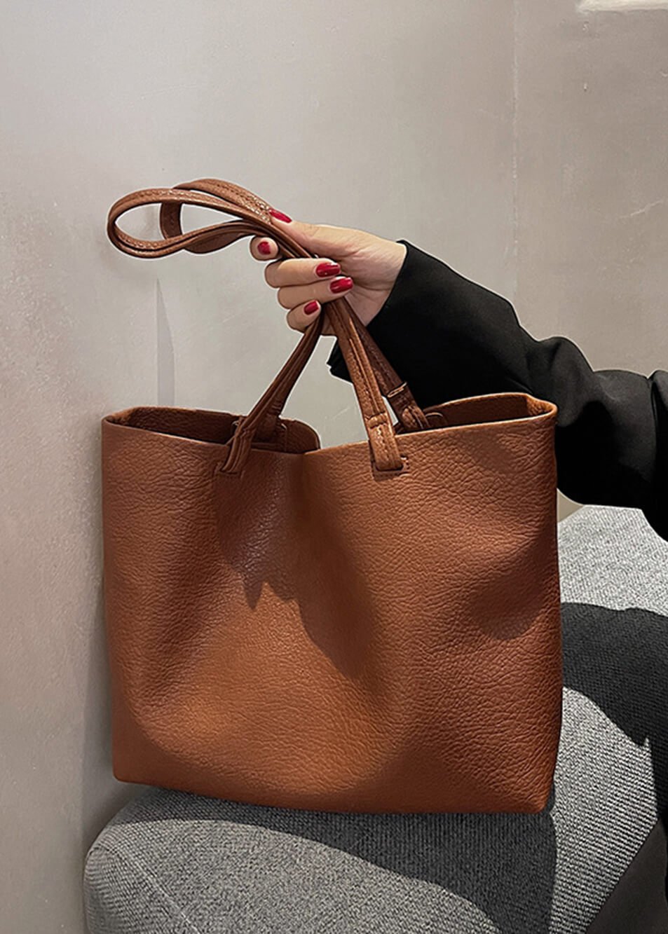 Reyna Borsa Cabas Donna – Design Minimaliste Spacieux in Simili-Cuir Durable