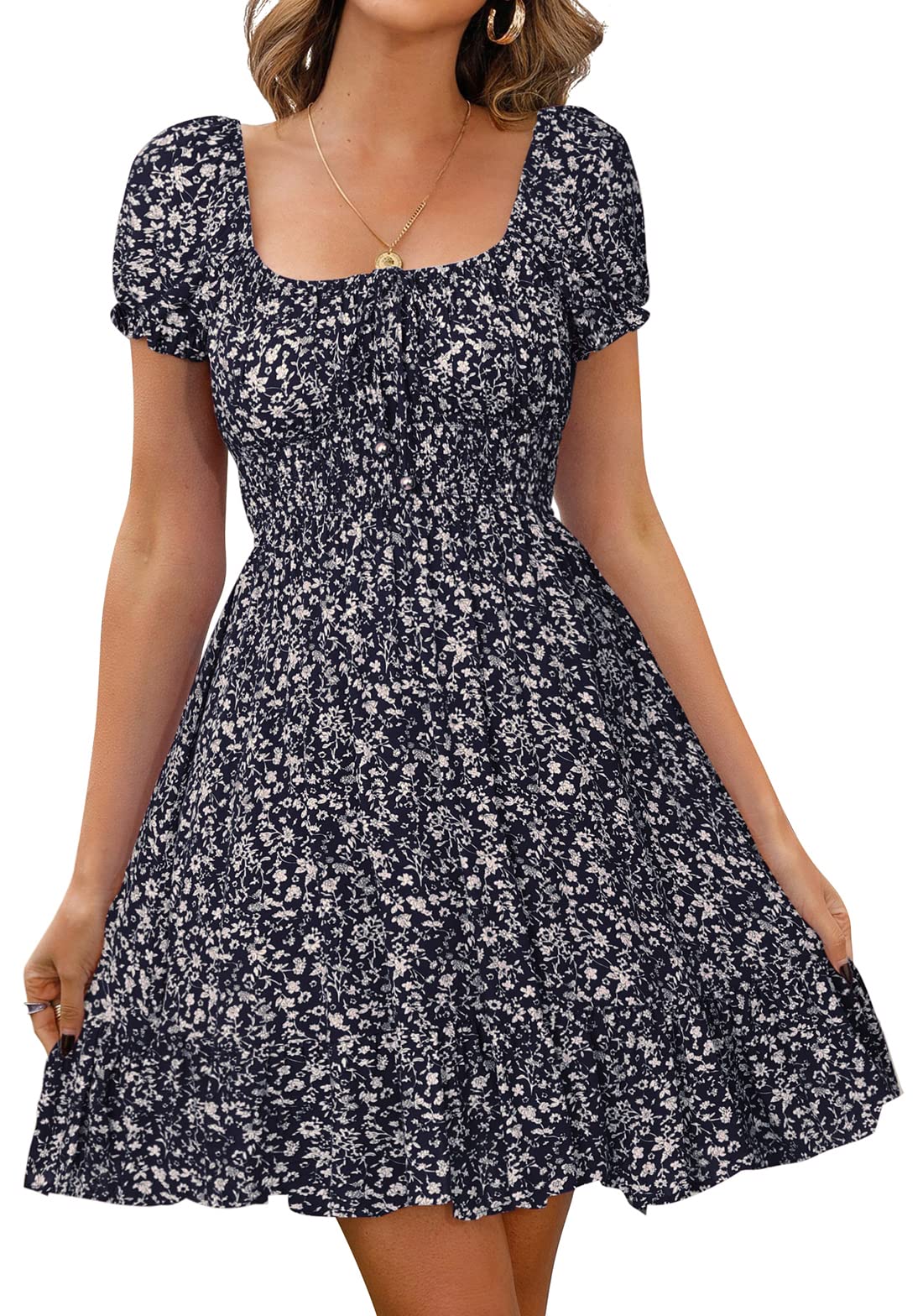 Kendra Abito Donna – Col Cœur Manches Bouffantes, Linea Mini Vita Alta & Dos Ouvert Estate