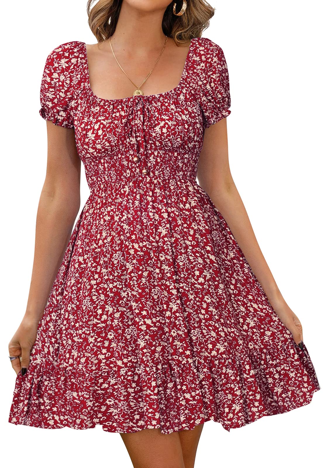 Kendra Abito Donna – Col Cœur Manches Bouffantes, Linea Mini Vita Alta & Dos Ouvert Estate