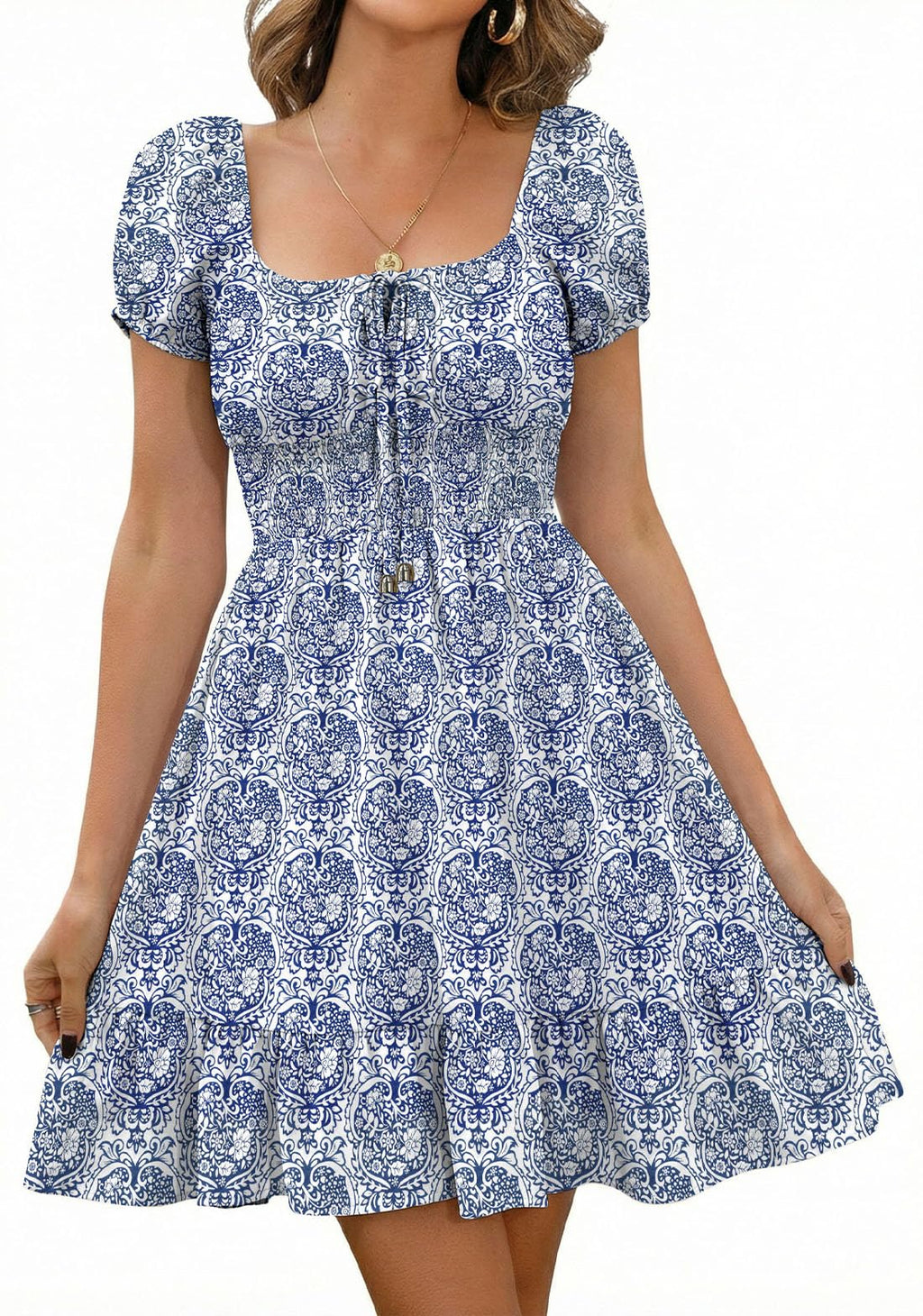 Kendra Abito Donna – Col Cœur Manches Bouffantes, Linea Mini Vita Alta & Dos Ouvert Estate