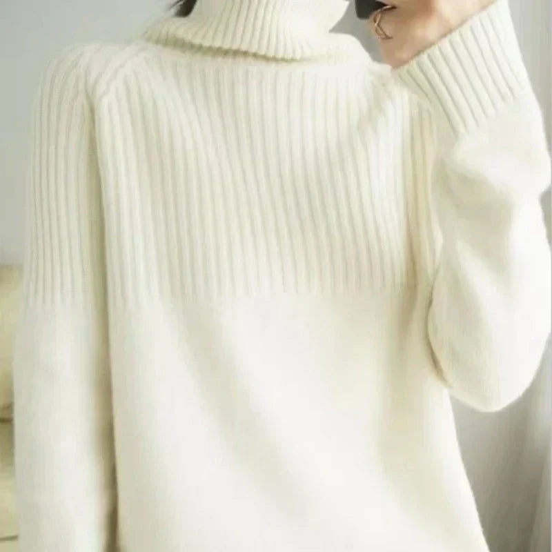 Luan Maglione Dolcevita Donna – Tricot Morbido con Détails Côtelés & Linea Moderne Relax