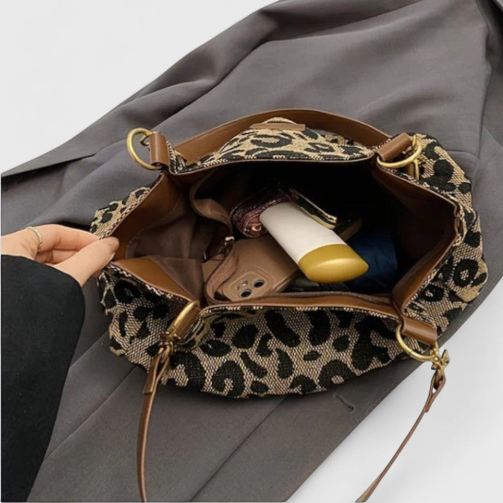 Kailany Borsa Shopping Donna in Toile – Grand Format Léopard con Anses & Bandoulière Regolabile