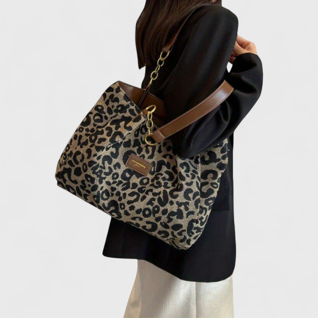 Kailany Borsa Shopping Donna in Toile – Grand Format Léopard con Anses & Bandoulière Regolabile