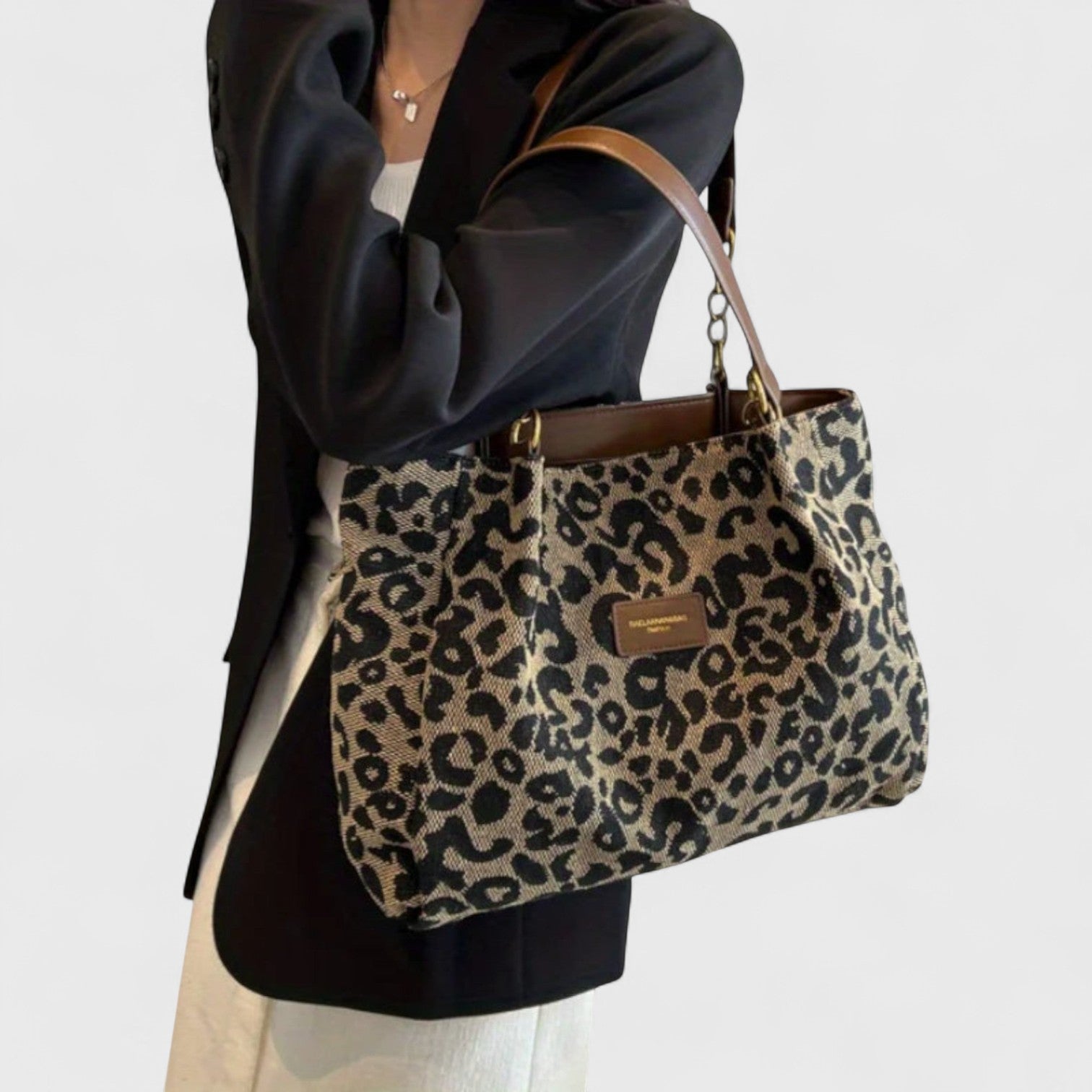 Kailany Borsa Shopping Donna in Toile – Grand Format Léopard con Anses & Bandoulière Regolabile
