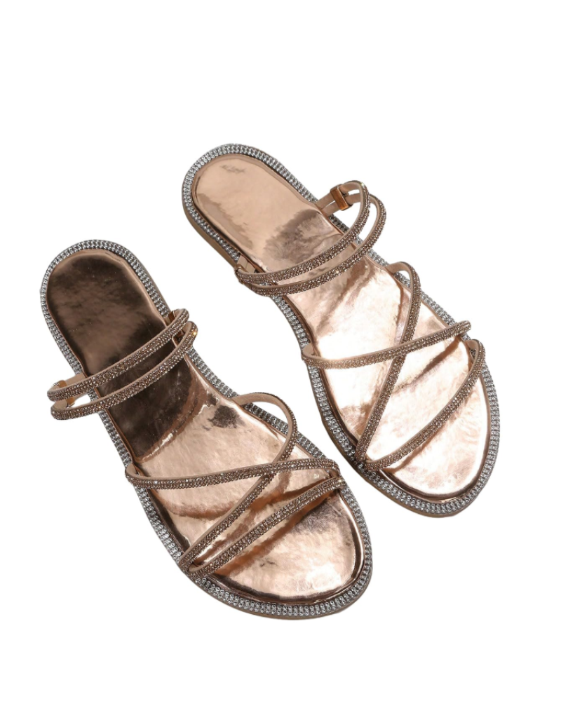 Wren Sandali Donna – Mules Plates a Fasce con Strass & Design Elegante Estate