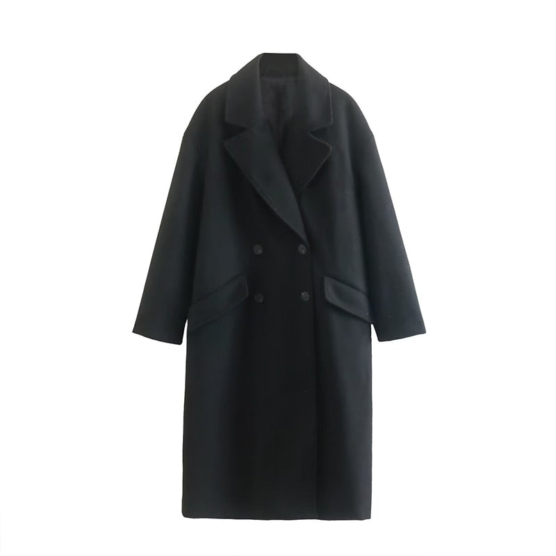 Sofia Cappotto Donna Long in Lana – Cappotto Elegante a Double Boutonnage & Col Classique