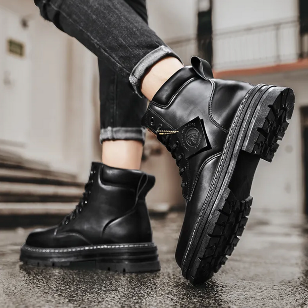 Marlon Stivali a Lacets per Uomo – Scarpe in Cuir Confortevoli con Supporto Plantare Plantaire & Semelle Antidérapante