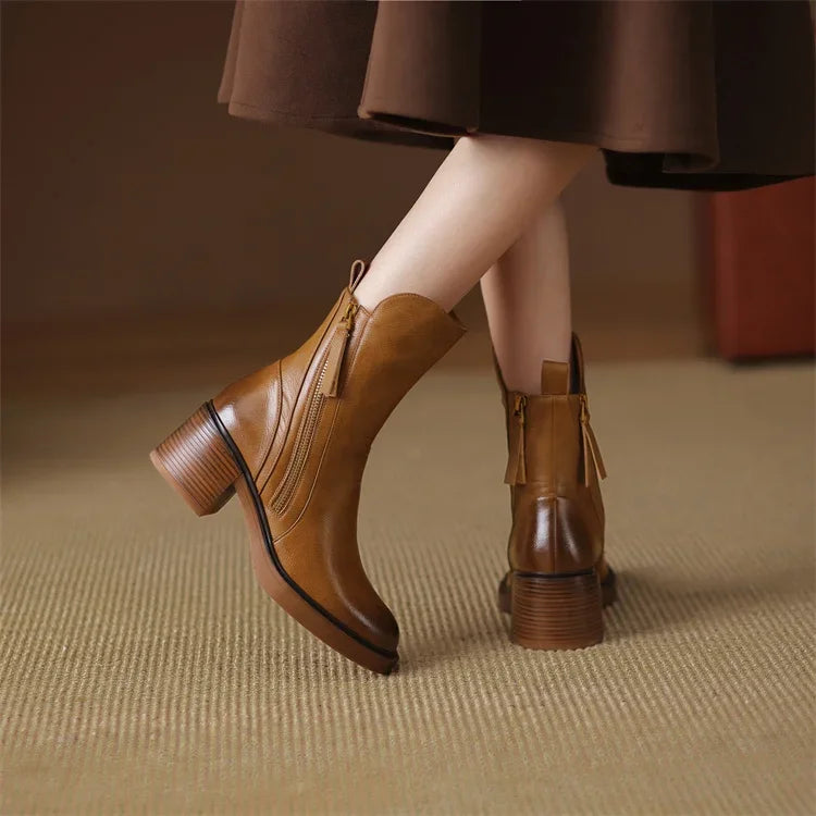 Kailani Bottines Donna – Stivali in Cuir Premium Eleganti & Durables al Style Intemporel