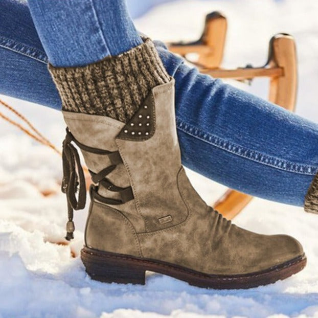 Steff Bottines Donna – Stivali Cuir & Suède con Semelle Memory Foam e Doublure Lana