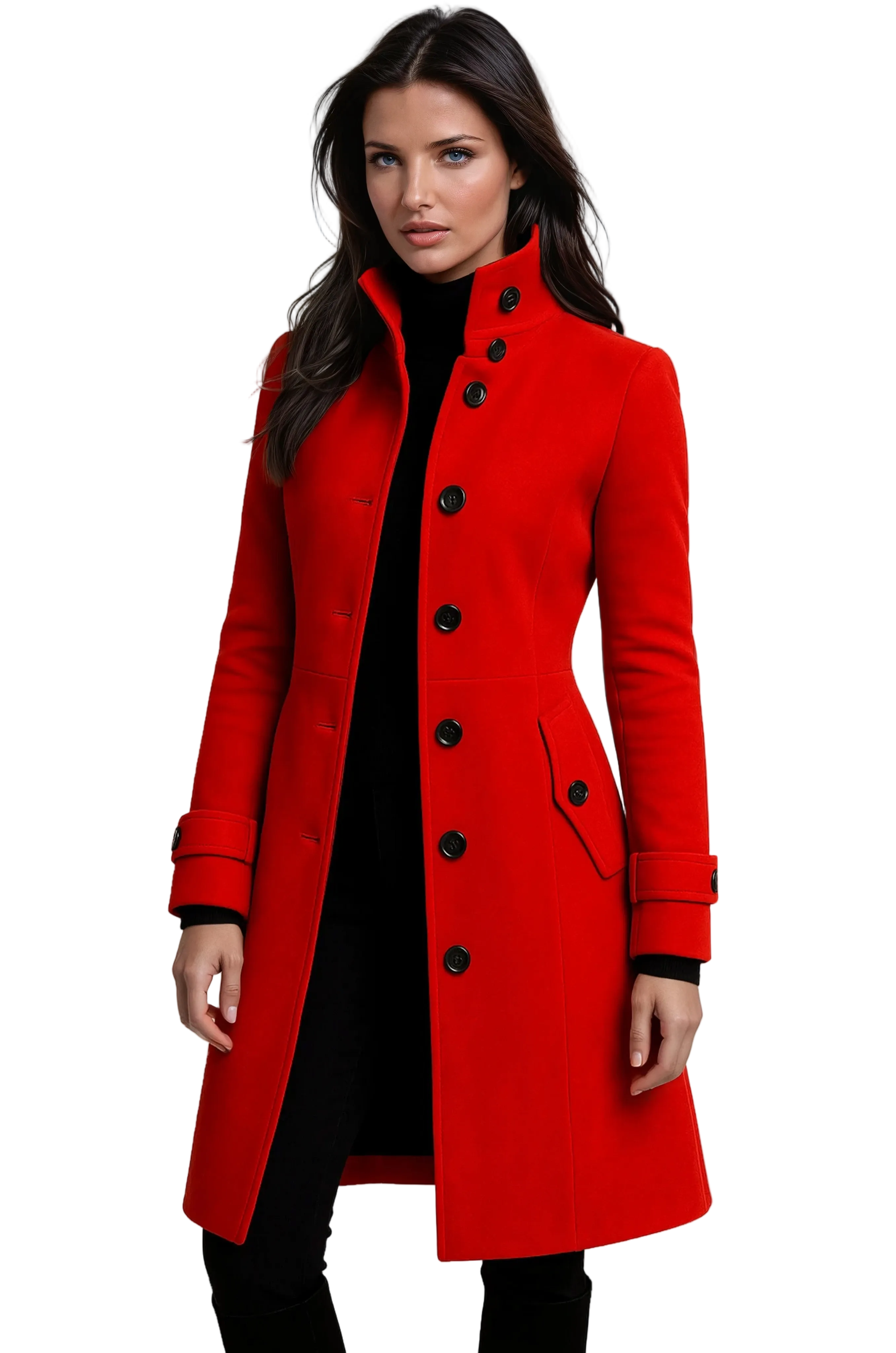 Sandy Trenchcoat Donna – Cappotto Inverno con Col Top & Linea Cintrée Elegante