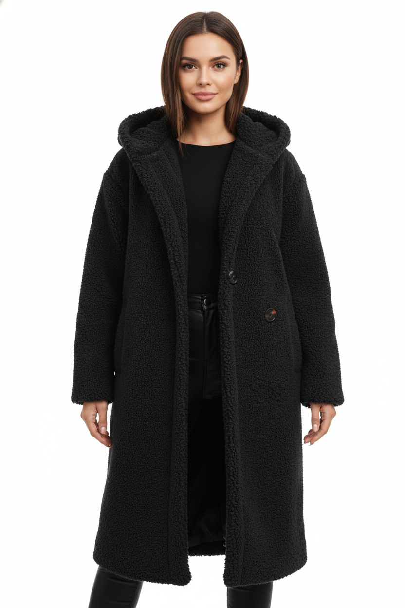 Nelia Cappotto Teddy Donna – Giacca Oversize Morbida & Chaude per Looks Inverno Eleganti