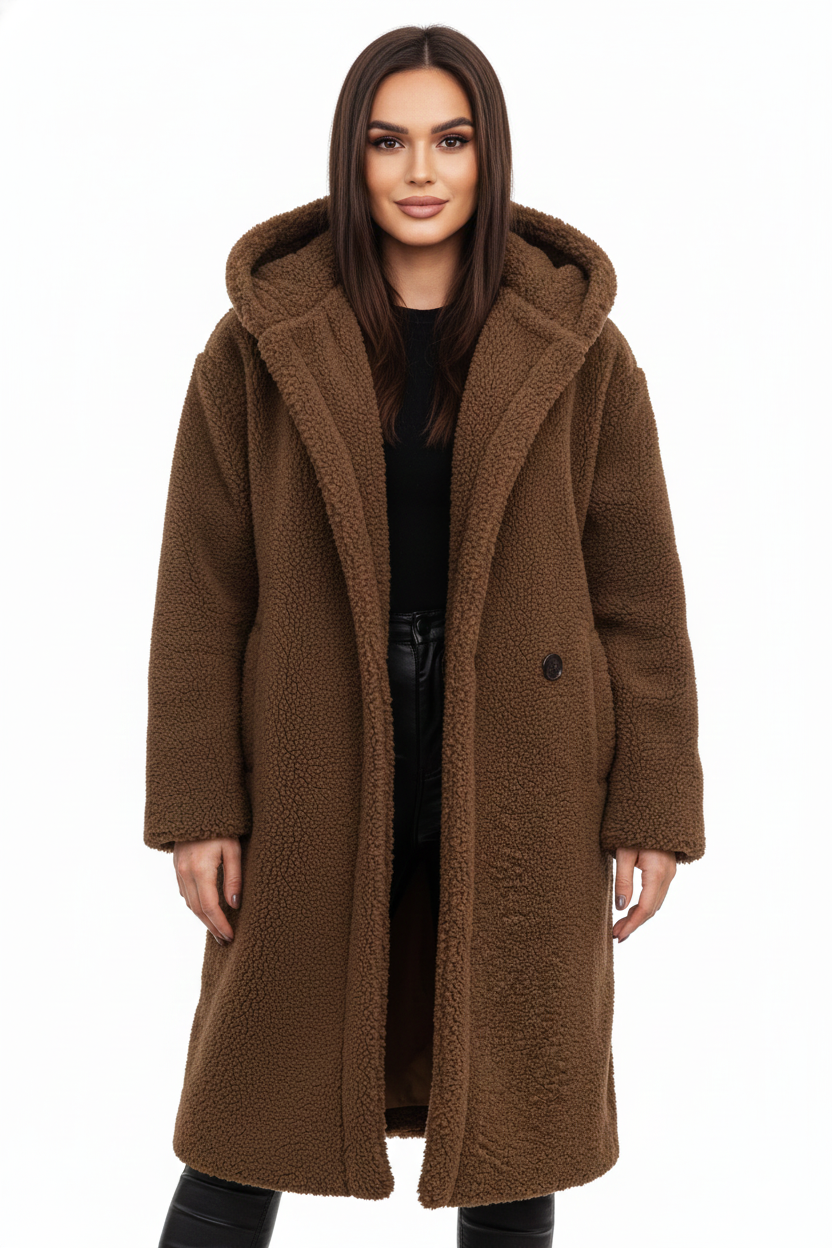 Nelia Cappotto Teddy Donna – Giacca Oversize Morbida & Chaude per Looks Inverno Eleganti