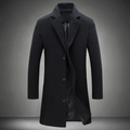 Zairen Cappotto Long Uomo – Linea Droite Elegante con Col Classique & Fermeture Boutonnée