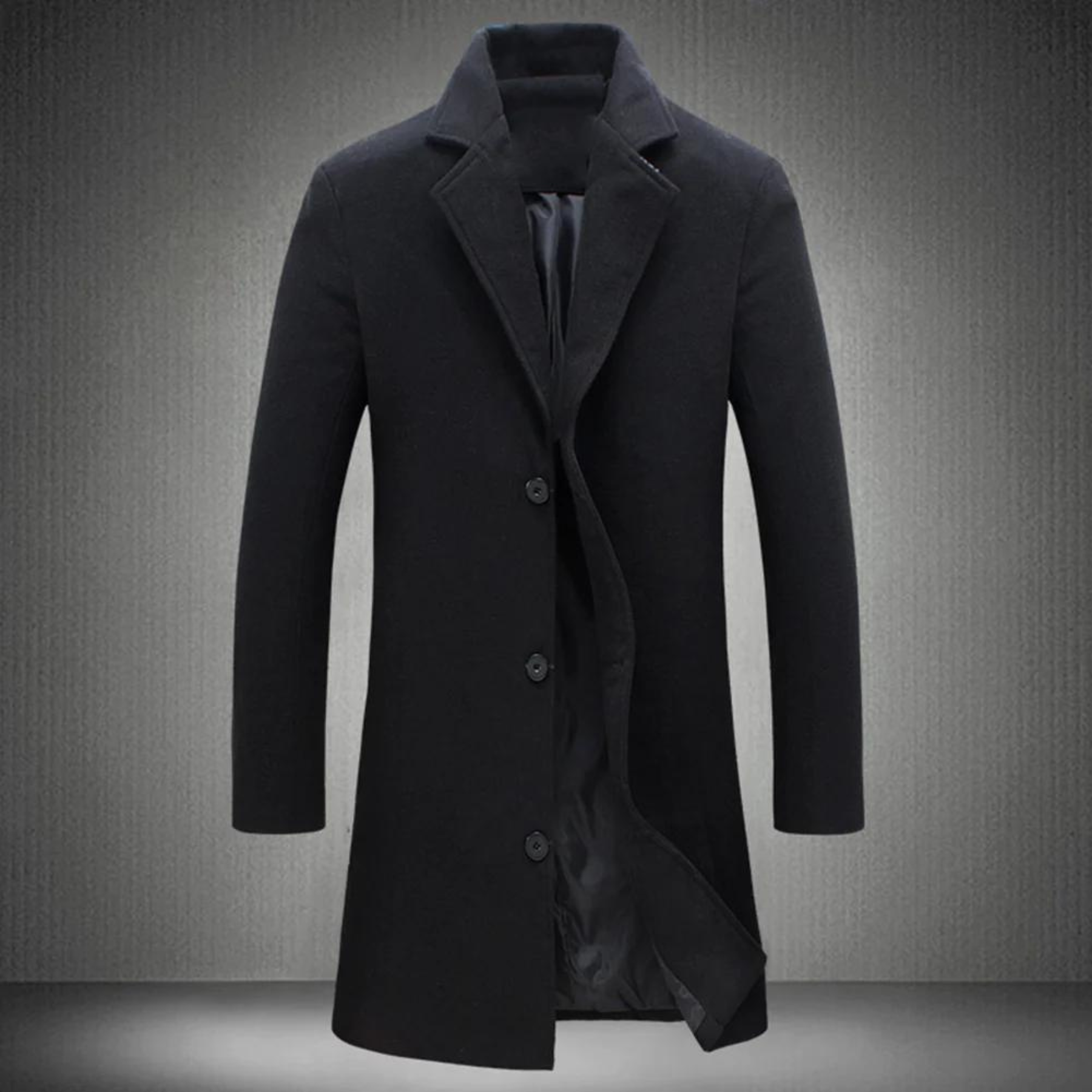 Zairen Cappotto Long Uomo – Linea Droite Elegante con Col Classique & Fermeture Boutonnée
