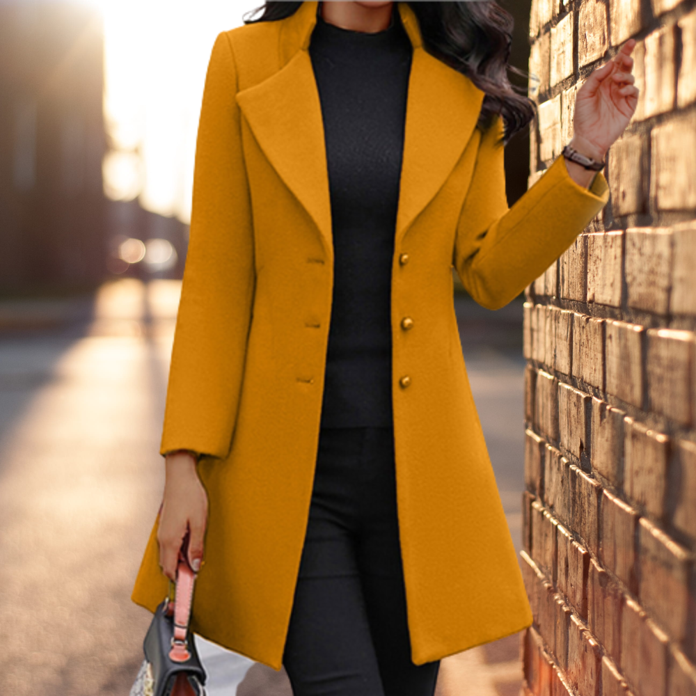 Juniper Cappotto in Lana Mélangée per Donna – Giacca d’Inverno Ajustée al Design Classique e Elegante