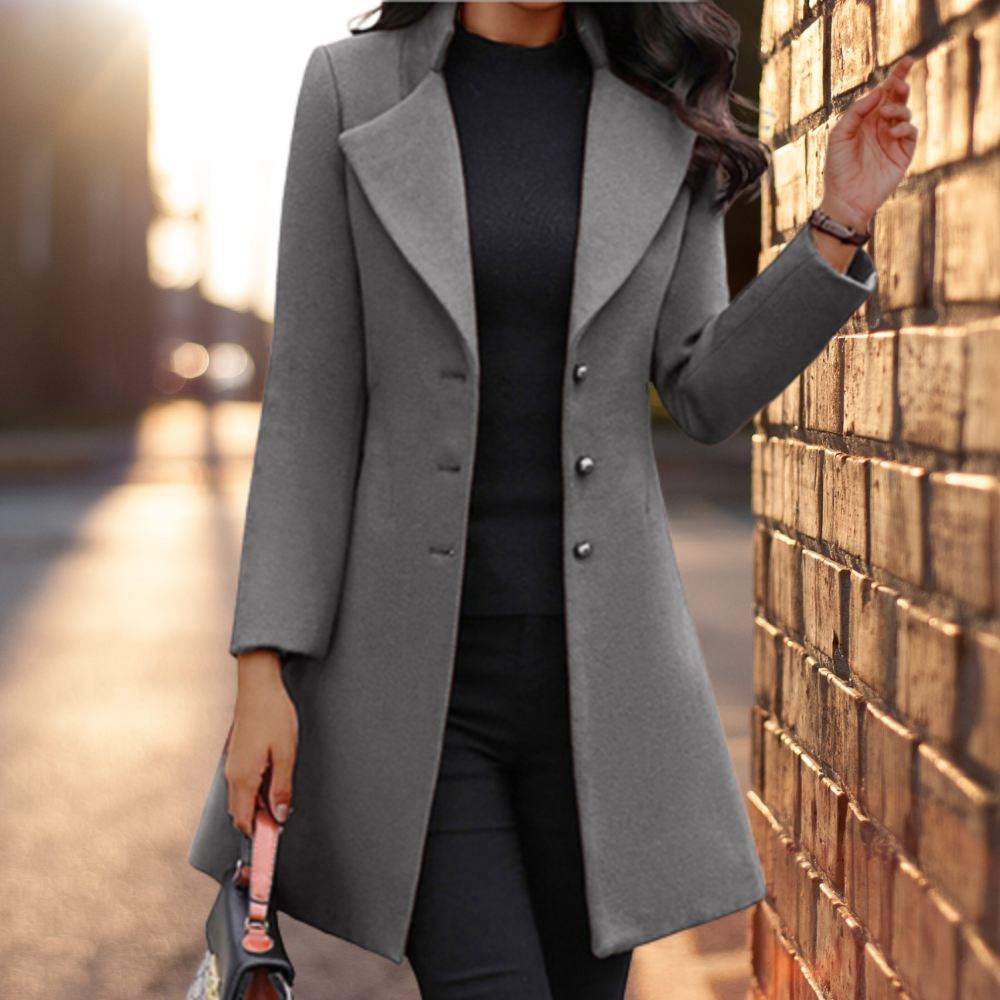 Juniper Cappotto in Lana Mélangée per Donna – Giacca d’Inverno Ajustée al Design Classique e Elegante