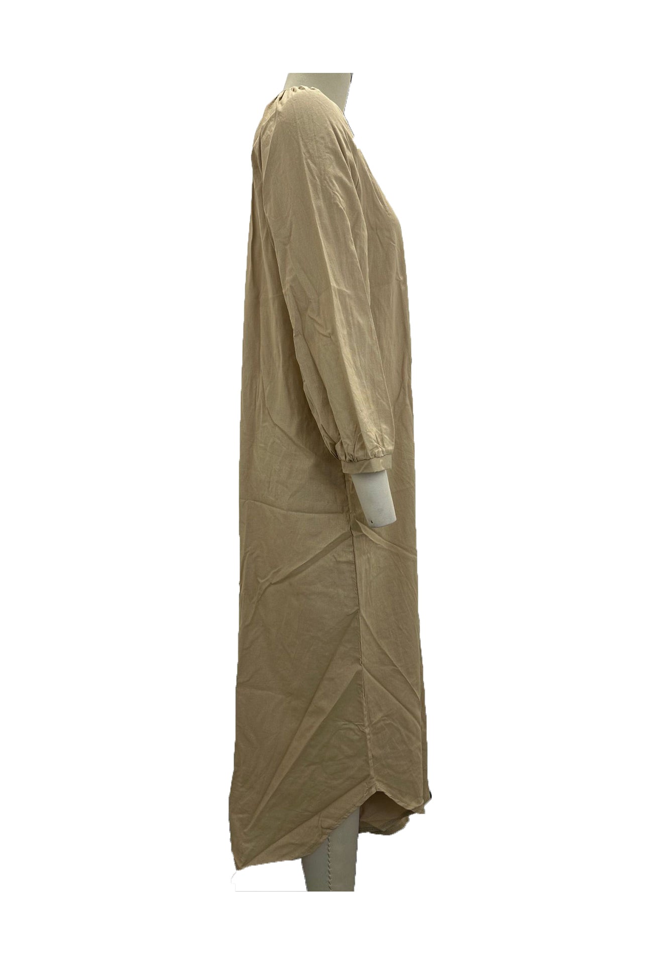 Robe Donna Veanna – Elegante Abito a Maniche Lunghe con Col in V & Boutonnage