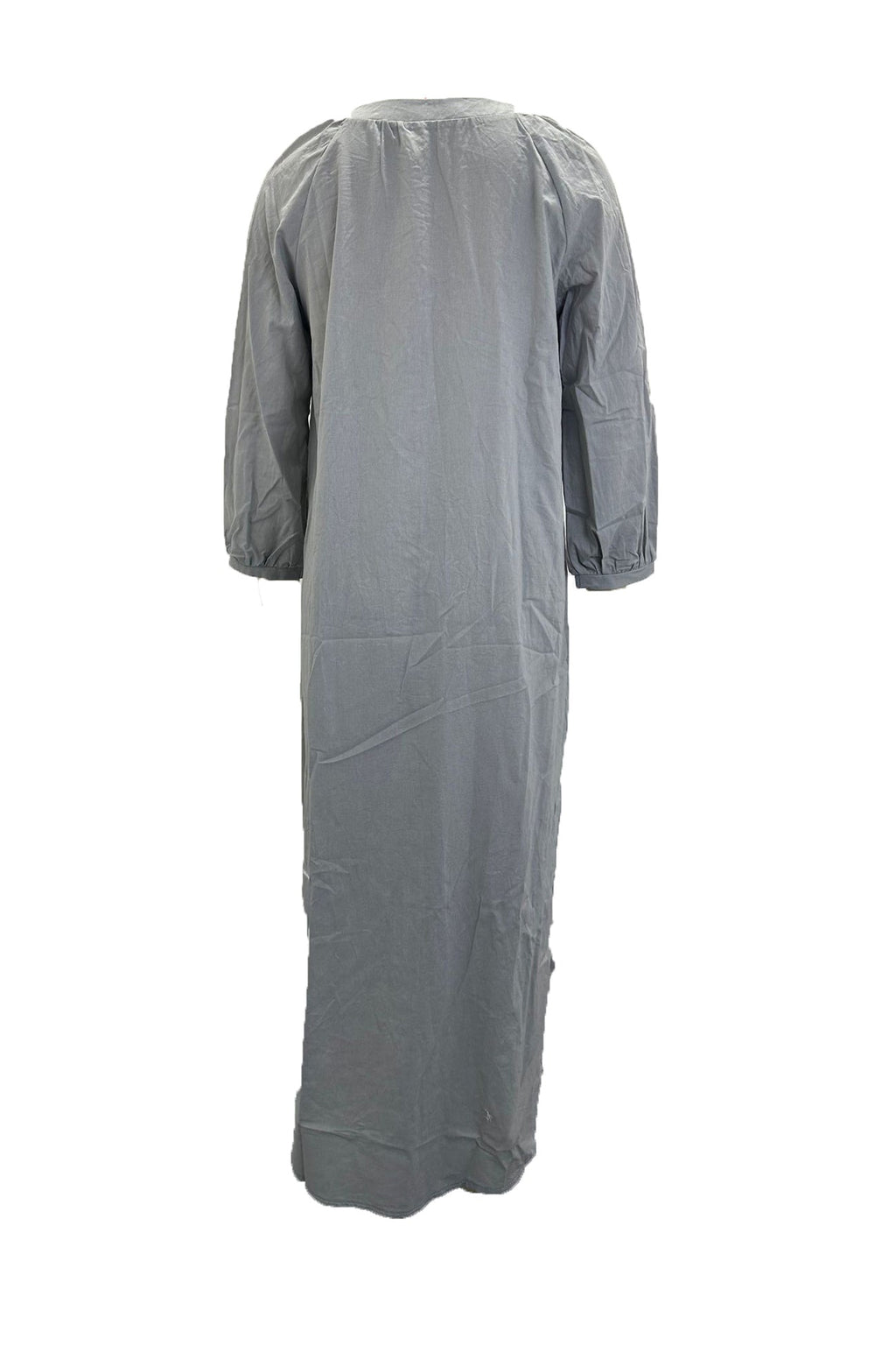 Robe Donna Veanna – Elegante Abito a Maniche Lunghe con Col in V & Boutonnage
