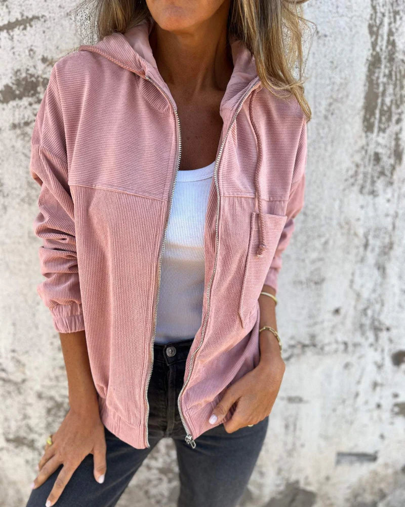 Mackenzie Giacca Donna in Velluto Côtelé – Style Vintage con Capuche Regolabile & Linea Confortevole
