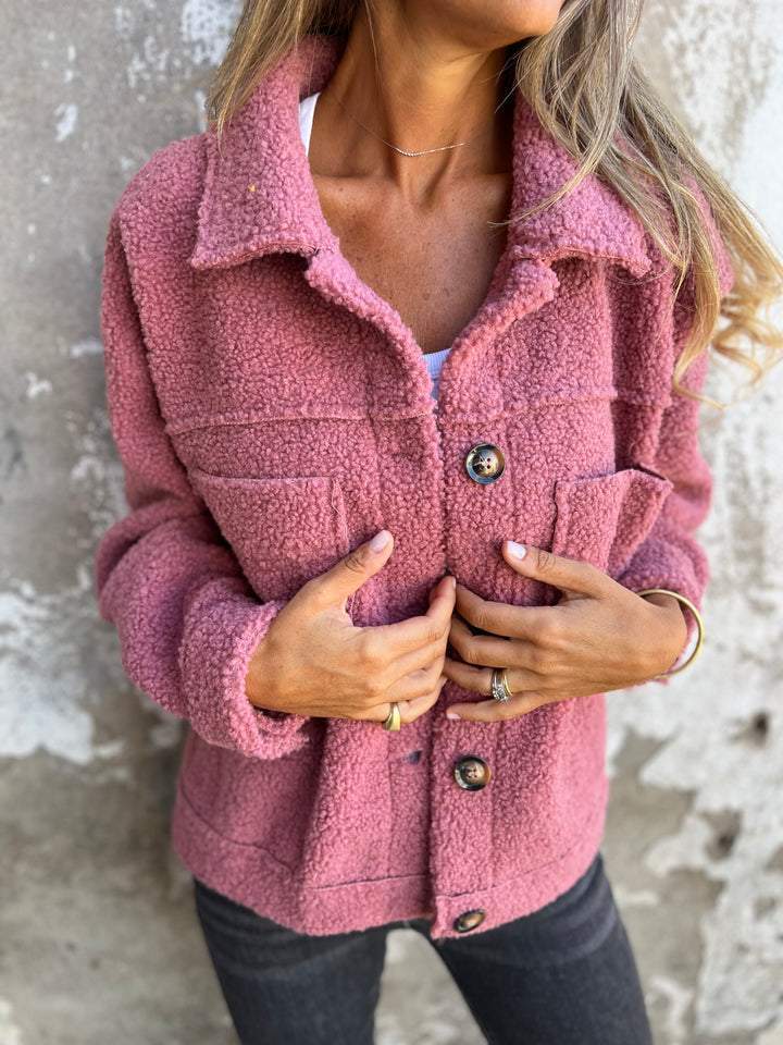 Manteau Donna Joanna in Lana Mélangée per l’Automne – Cappotto Elegante a Boutons con Col a Revers