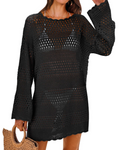 Vianney Abito di Plage Donna – Abito Crochet Transparente, Cover-Up Maglia Estate Elegante