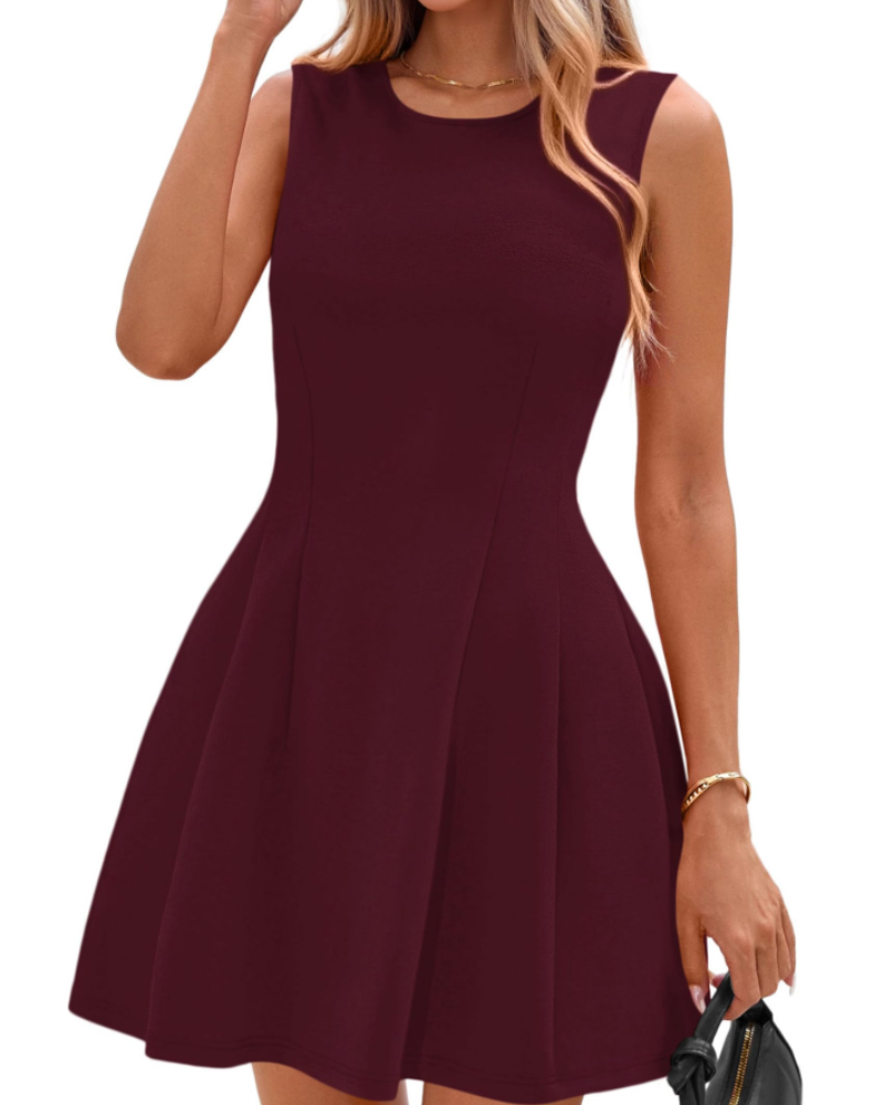 Winona Abito Courte Donna – Abito a Trapezio Elegante Senza Maniche, Linea Patineuse Chic Business & Cocktail