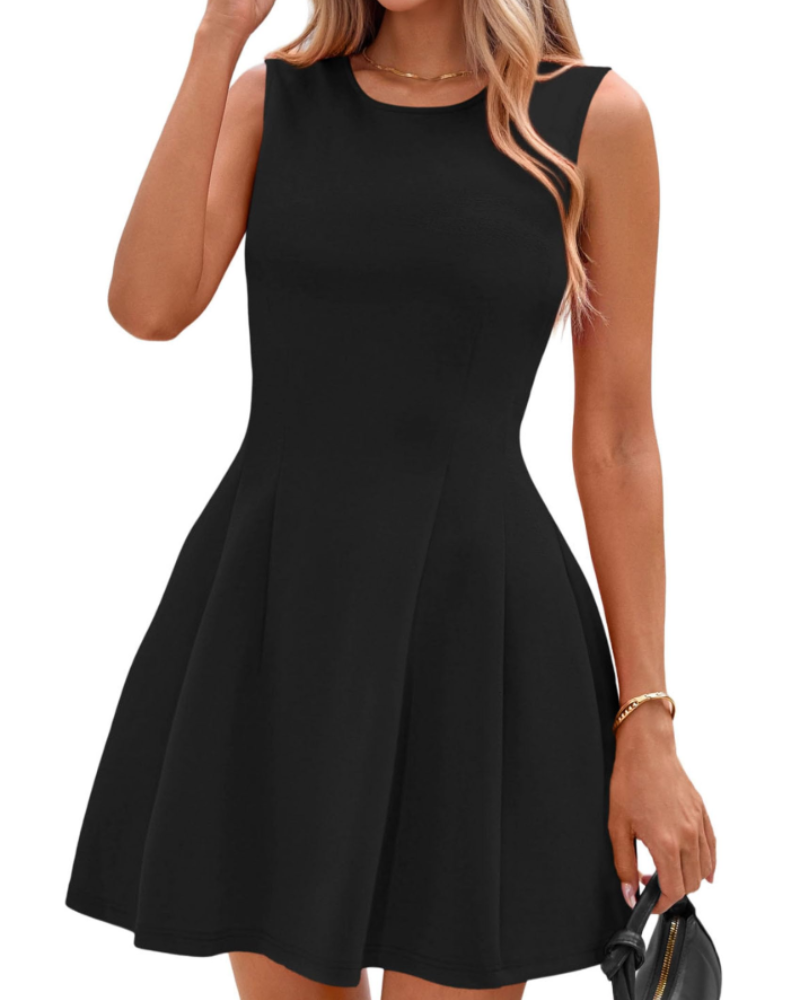 Winona Abito Courte Donna – Abito a Trapezio Elegante Senza Maniche, Linea Patineuse Chic Business & Cocktail