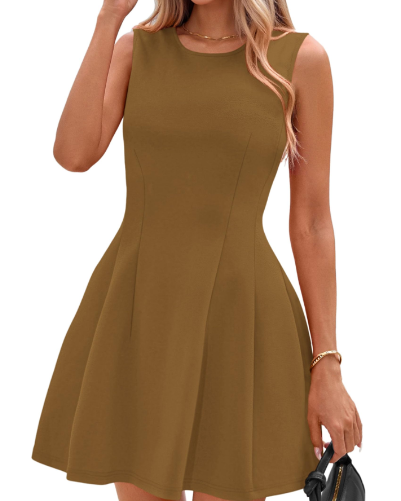 Winona Abito Courte Donna – Abito a Trapezio Elegante Senza Maniche, Linea Patineuse Chic Business & Cocktail