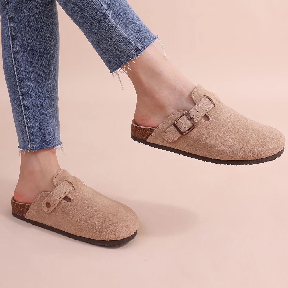Leana Sabots Donna – Enfiler in Daim con Boucle Réglable & Semelle Comfort Anatomique