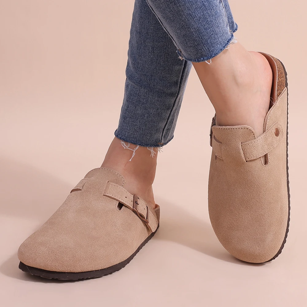 Leana Sabots Donna – Enfiler in Daim con Boucle Réglable & Semelle Comfort Anatomique