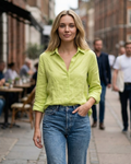 Jecca Blusa Donna Boutonnée – Camicetta Elegante Maniche Lunghe, Linea Ajustée & Chic