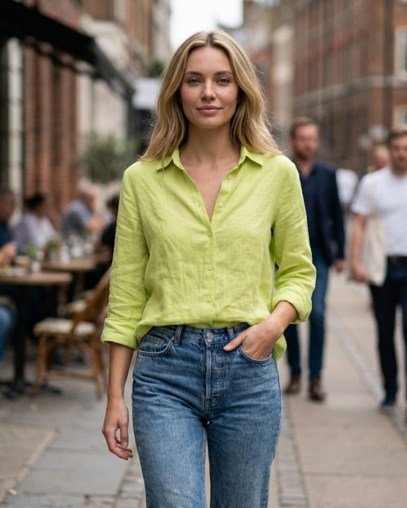 Jecca Blusa Donna Boutonnée – Camicetta Elegante Maniche Lunghe, Linea Ajustée & Chic