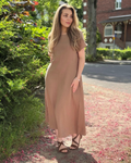 Risa Abito Maxi Donna – Abito Bohémien Girocollo Maniche Corte & Tasche