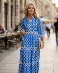 Juliette Abito Midi Donna – Abito Stampa Chaînes, Linea Elegante & Style Moderne