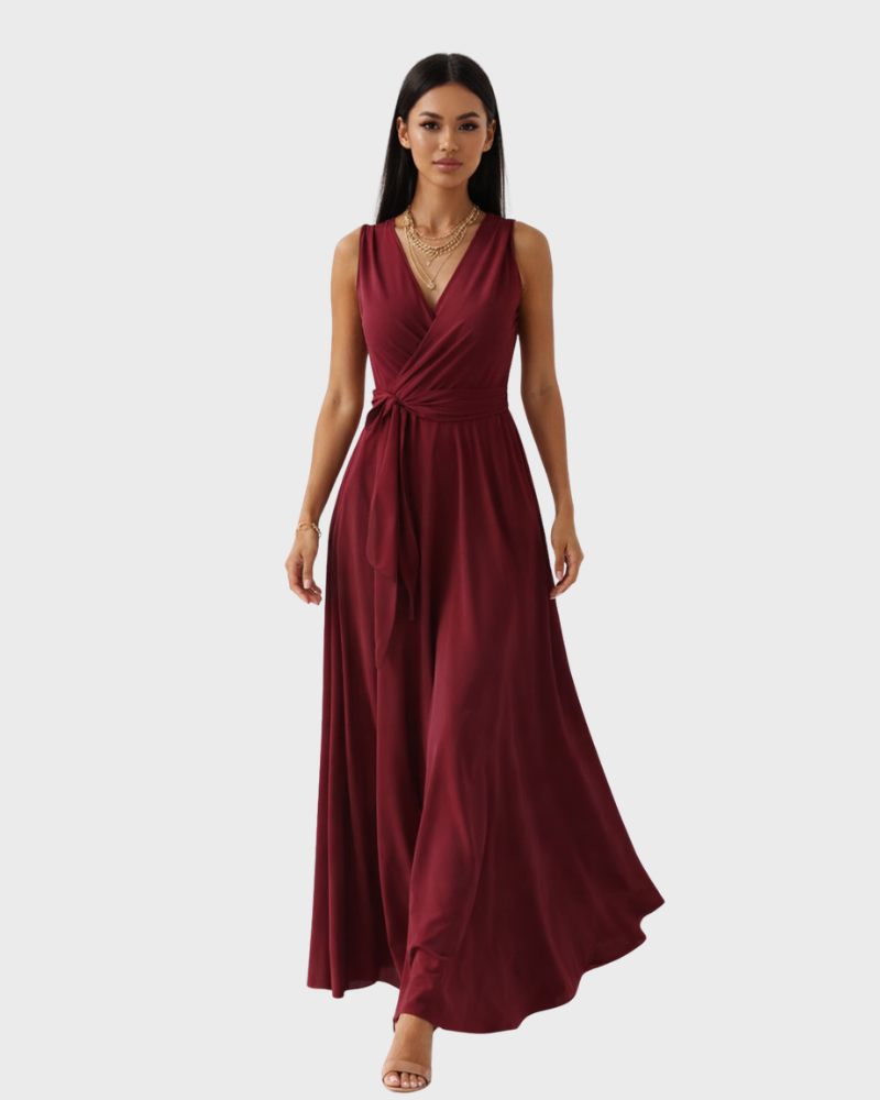 Marjorie Abito Soirée Donna – Scollo a V, Linea Fluida & Design Elegante Intemporel
