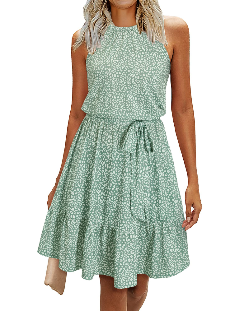 Sophie Abito Donna – Abito Dos Nu Estate a Trapezio Fluida Balze con Tasche Elegante