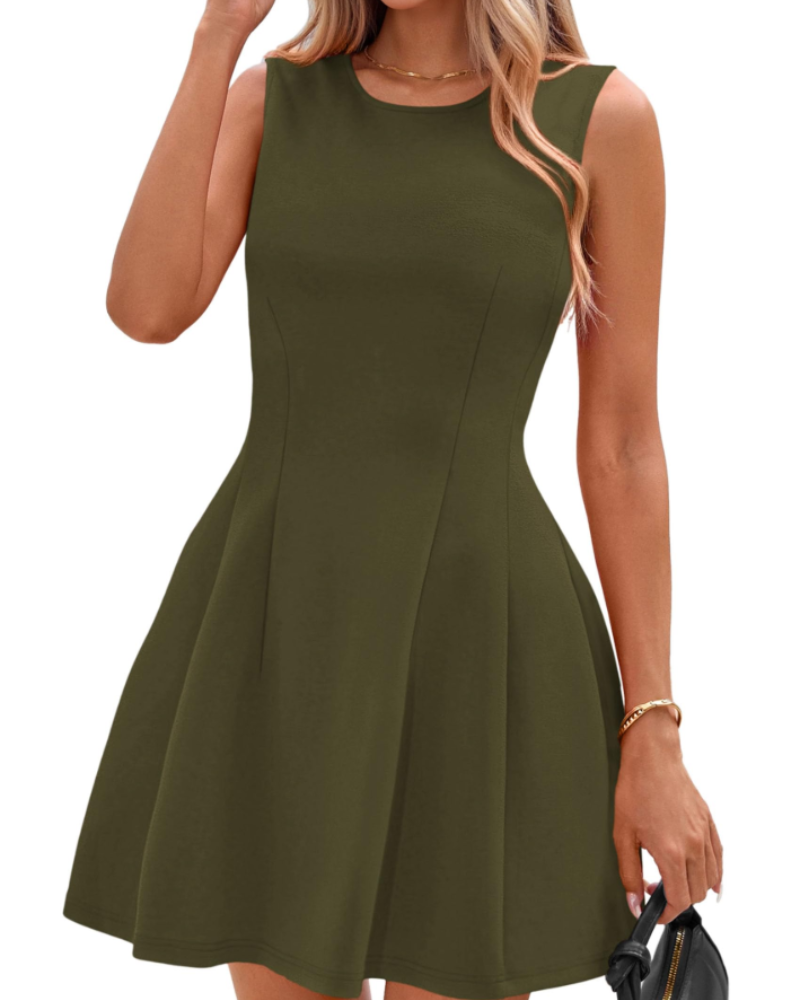 Sophie Abito Donna – Abito Courte a Trapezio Senza Maniche Elegante Business Casual Stretch