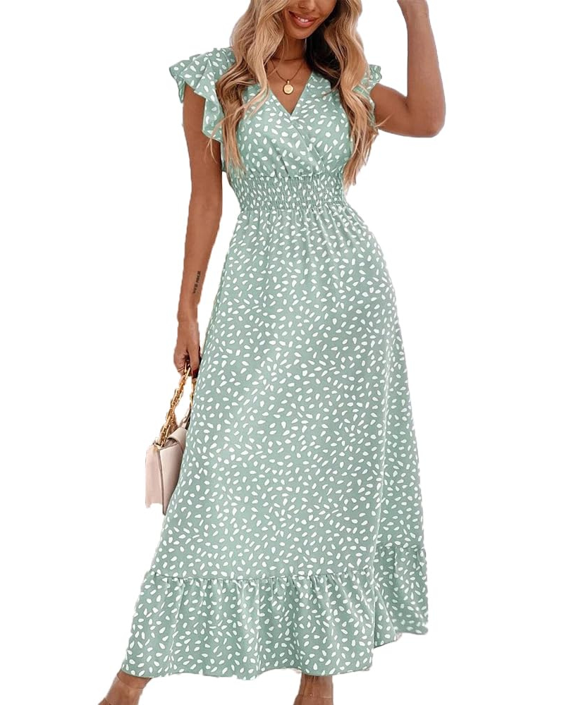 Lizbeth Abito Maxi Donna – Scollo a V Manches Pétales, Vita Alta Elastica & Linea Fluida Estate