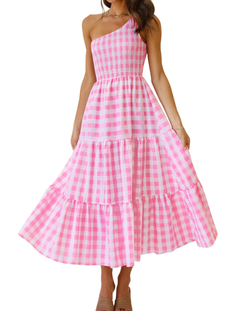 ZsaZsa Abito Maxi Bohémien Donna – Abito Une Épaule Balze, Linea a Trapezio & Elegante Estate