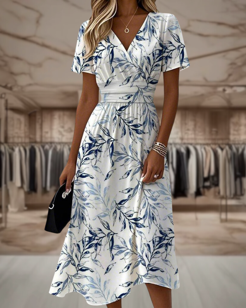 JenRose Abito a Fiori Donna – Abito Croisée Elegante, Vita Elastica & Linea Fluida