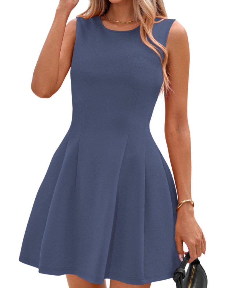 Sophie Abito Donna – Abito Courte a Trapezio Senza Maniche Elegante Business Casual Stretch