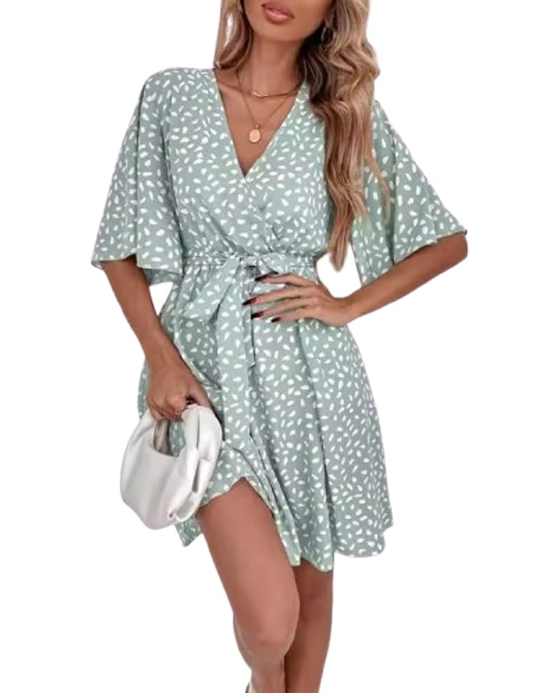 Lizbeth Abito Maxi Donna – Scollo a V Manches Pétales, Vita Alta Elastica & Linea Fluida Estate