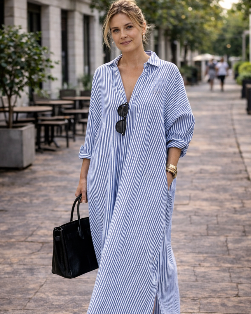 Hermina Abito Donna – Scollo a V Bretella Fines, Linea Mini & Taille Regolabile con Tasche Estate