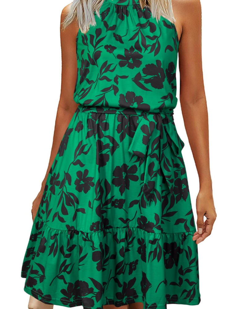 Sophie Abito Donna – Abito Dos Nu Estate a Trapezio Fluida Balze con Tasche Elegante