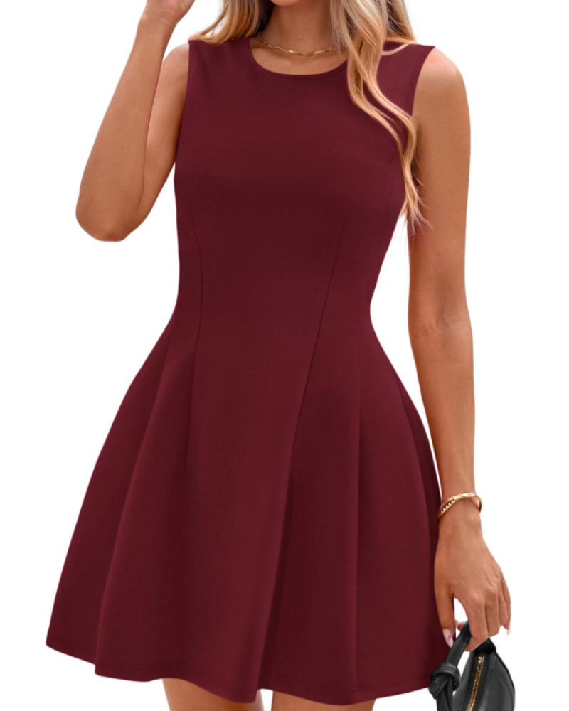Sophie Abito Donna – Abito Courte a Trapezio Senza Maniche Elegante Business Casual Stretch