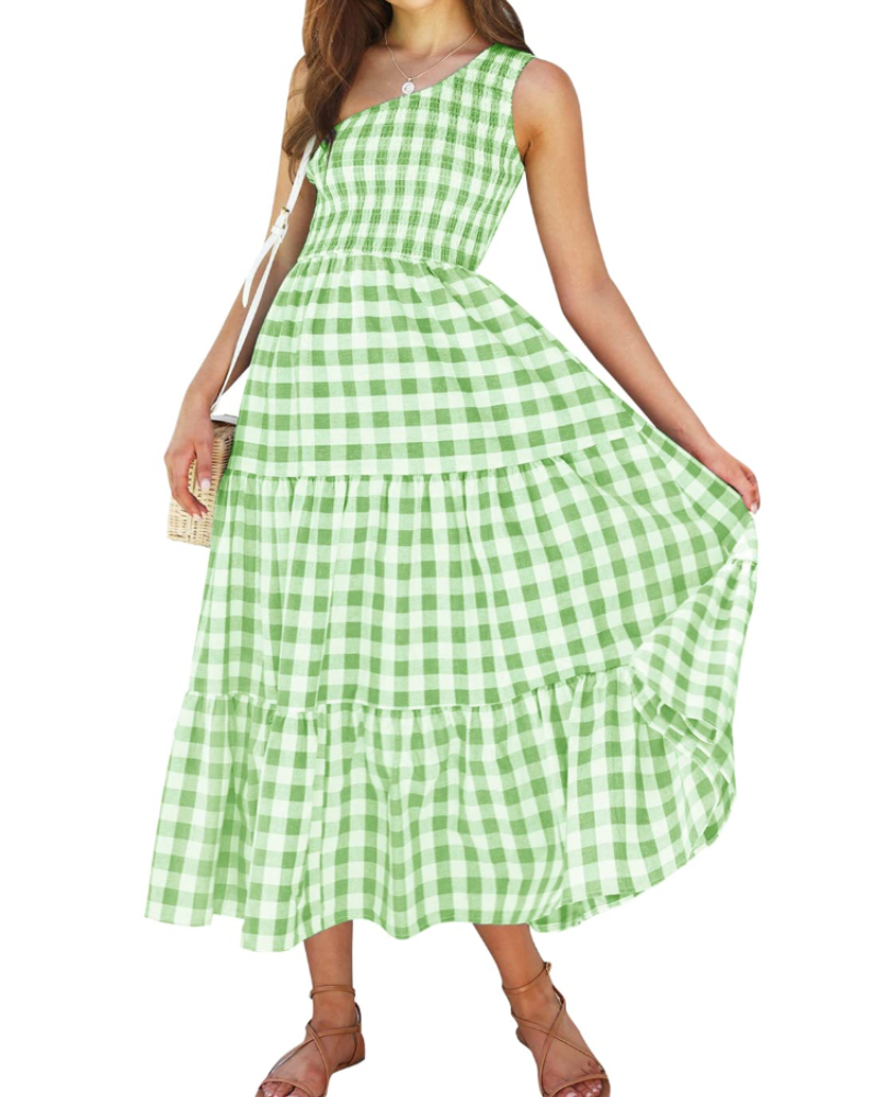 ZsaZsa Abito Maxi Bohémien Donna – Abito Une Épaule Balze, Linea a Trapezio & Elegante Estate