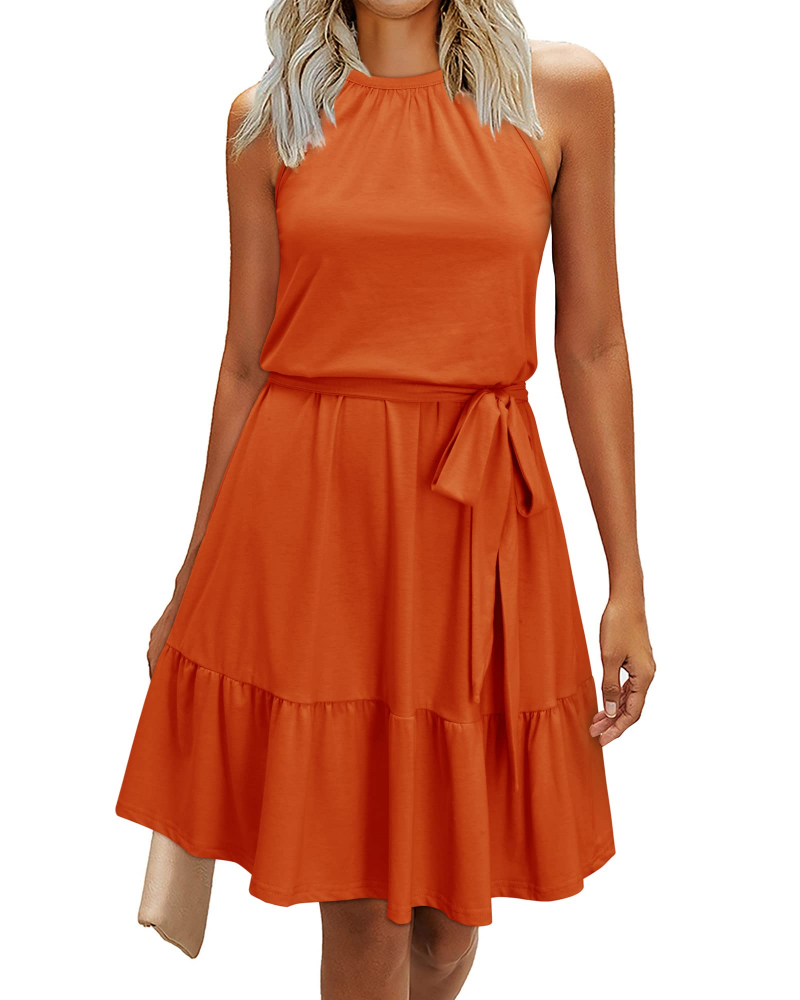 Sophie Abito Donna – Abito Dos Nu Estate a Trapezio Fluida Balze con Tasche Elegante