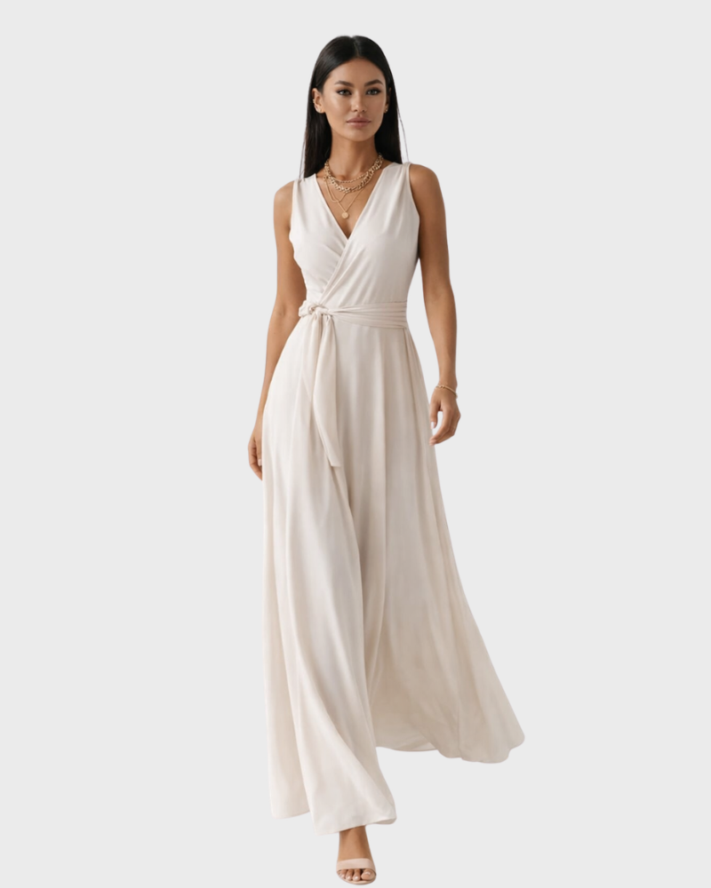 Marjorie Abito Soirée Donna – Scollo a V, Linea Fluida & Design Elegante Intemporel